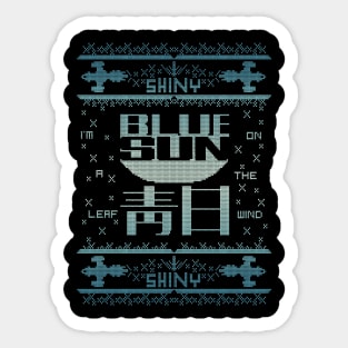 Blue sun ugly christmas variant T-Shirt Sticker